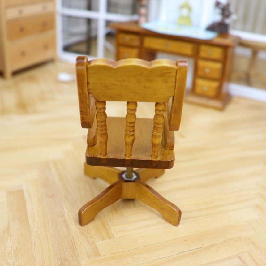 미니어처 레트로 사무 책상 의자 체어 1/12 6인치 피규어 가구 루즈