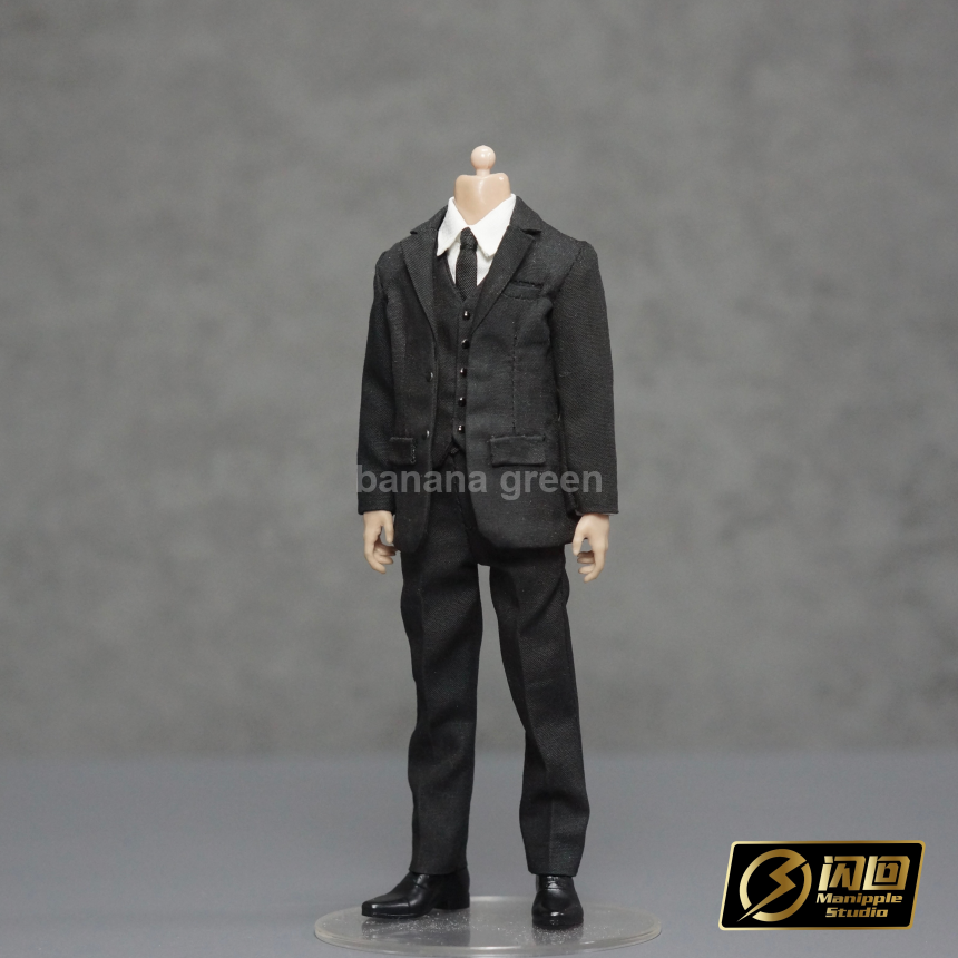 (출시) 플래시백 스튜디오 블랙 슈트 정장 세트 피규어 루즈 1/12
