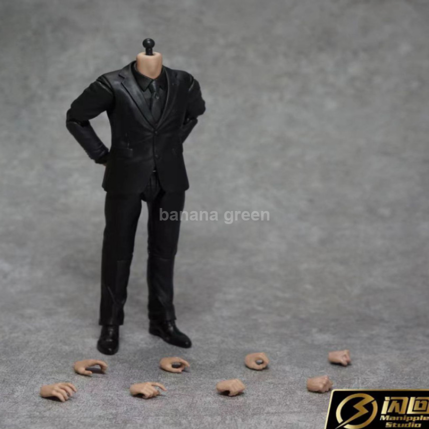 플래시백 스튜디오 블랙 정장 2.0 1/12 피규어 의상 바디 6인치