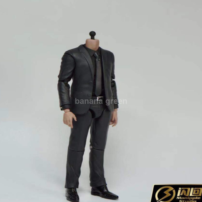 플래시백 스튜디오 블랙 정장 1.0 1/12 피규어 의상 바디 6인치