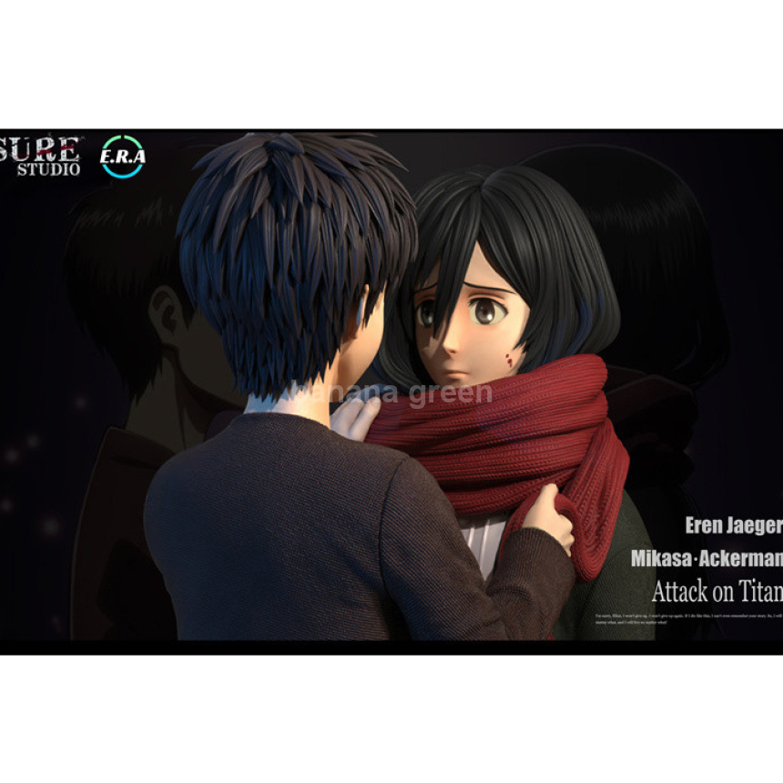 진격의거인(Era x Sure-콜라보)-LED 어린 시절 명장면 엘런 예거 미카사 아커만 GK 레진 피규어