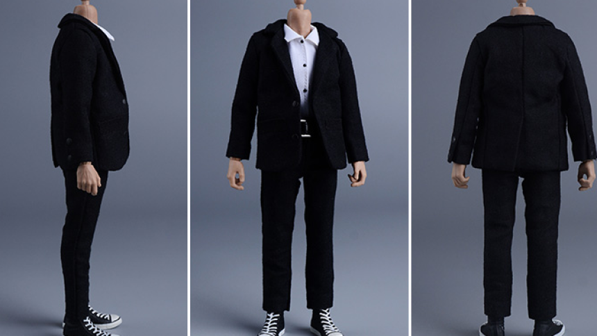 6인치 피규어 정장 BLACK 슬랙스 수트 의상 1/12 커스텀 루즈