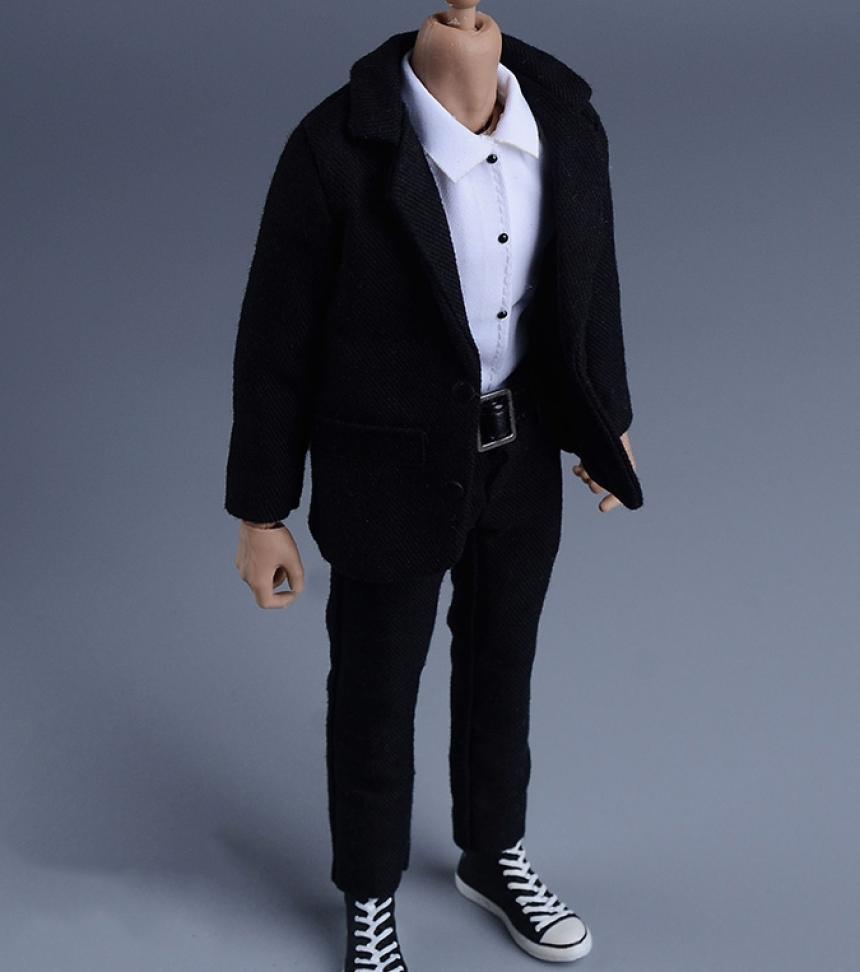 6인치 피규어 정장 BLACK 슬랙스 수트 의상 1/12 커스텀 루즈