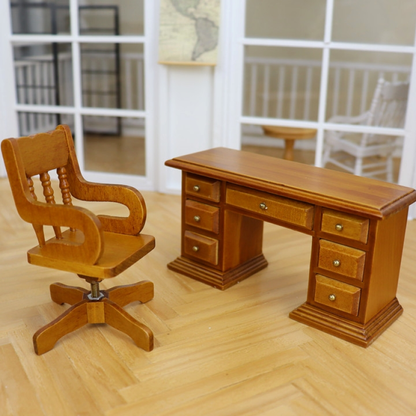 미니어처 레트로 사무 책상 의자 체어 1/12 6인치 피규어 가구 루즈