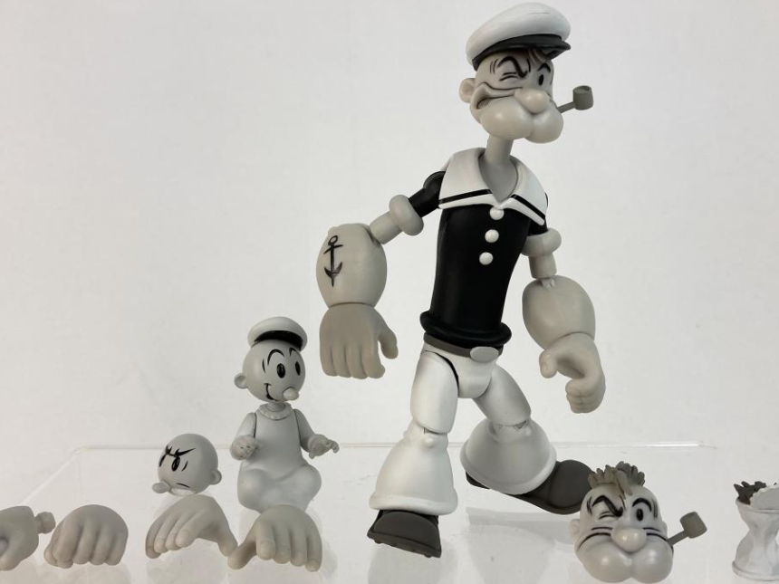 BOSS FIGHT STUDIO 클래식 뽀빠이 블랙 화이트 BBTS 레트로 피규어