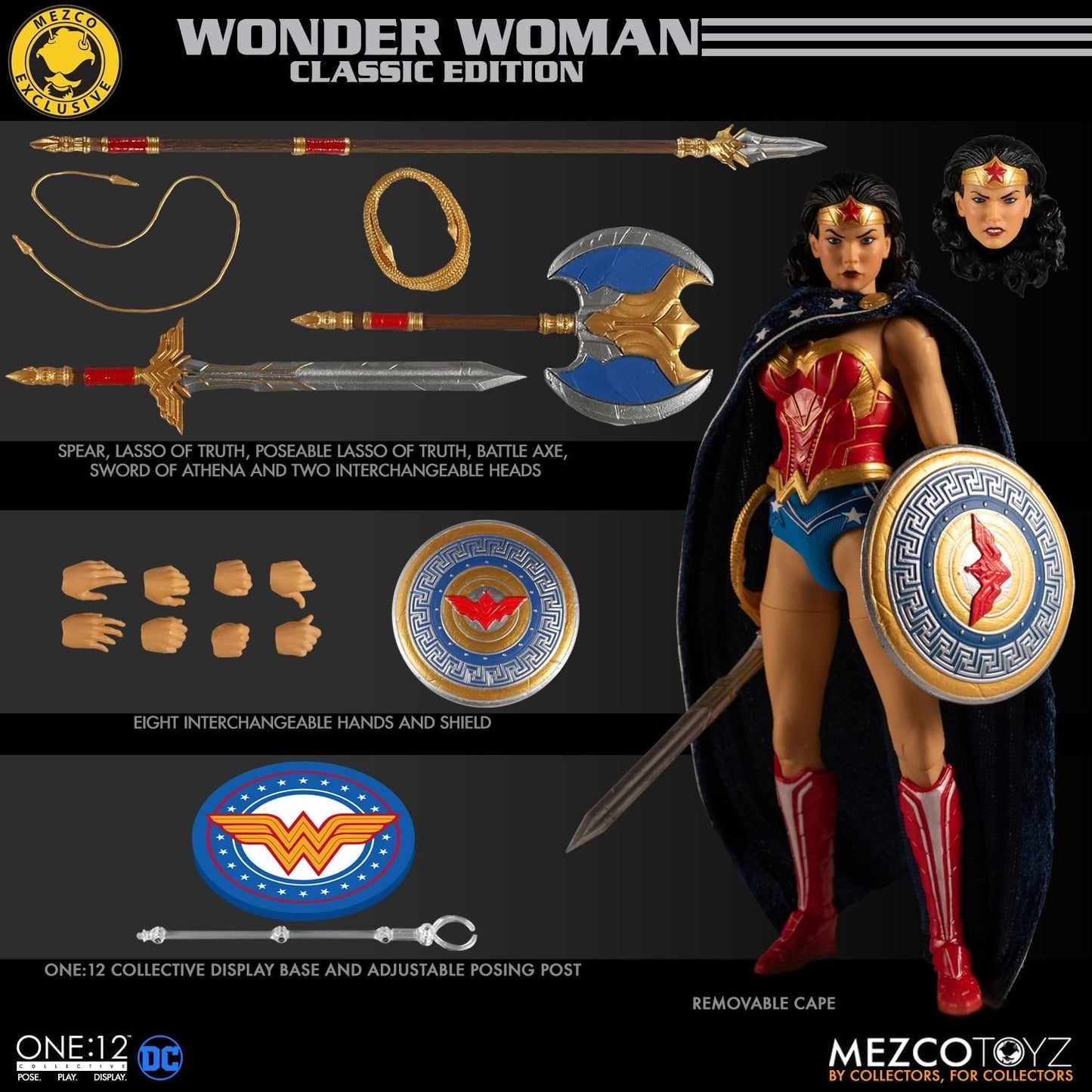 Mezco Toyz 메즈코 토이즈 1/12 원더우먼 클래식 에디션 액션 피규어