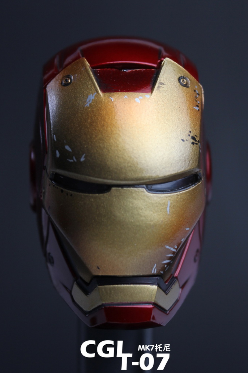 Iron Man 아이언맨 MK7 마크7 토니스타크 1/6 피규어 헤드 데미지 마스크