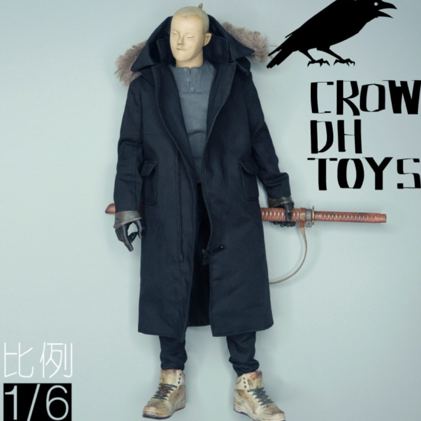 CROW DH TOYS 남성 피규어 롱 자켓 코트 1/6