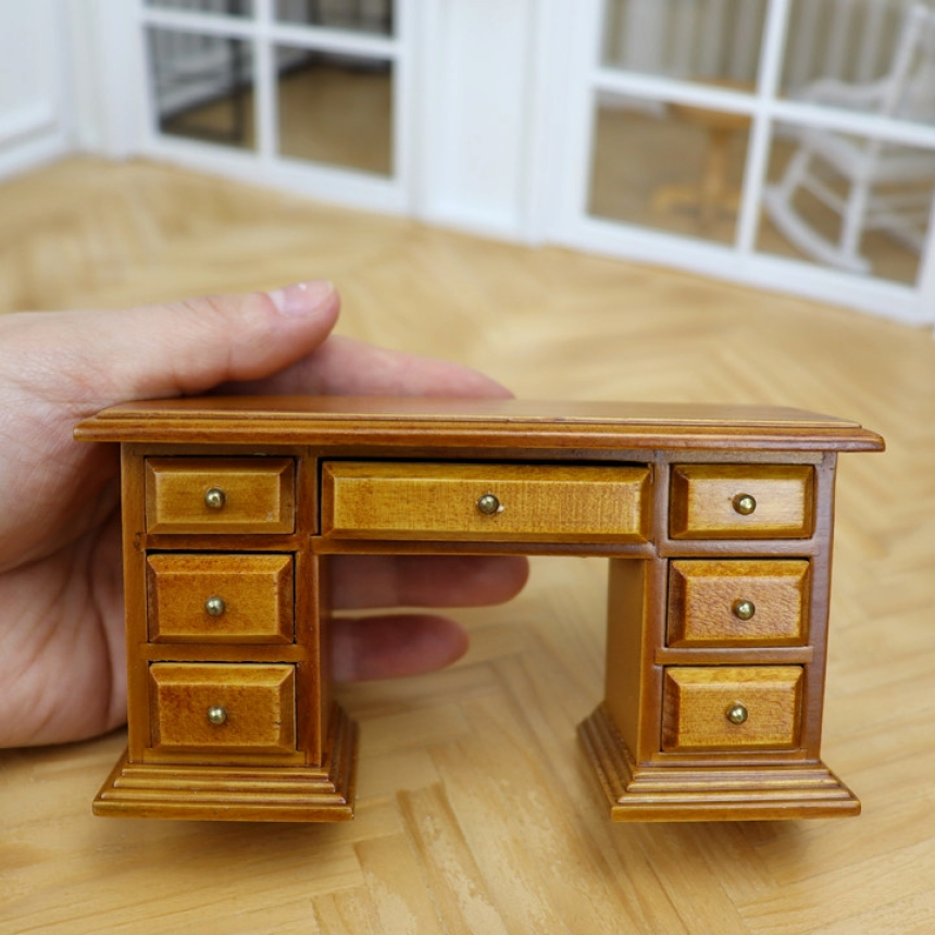 미니어처 레트로 사무 책상 의자 체어 1/12 6인치 피규어 가구 루즈