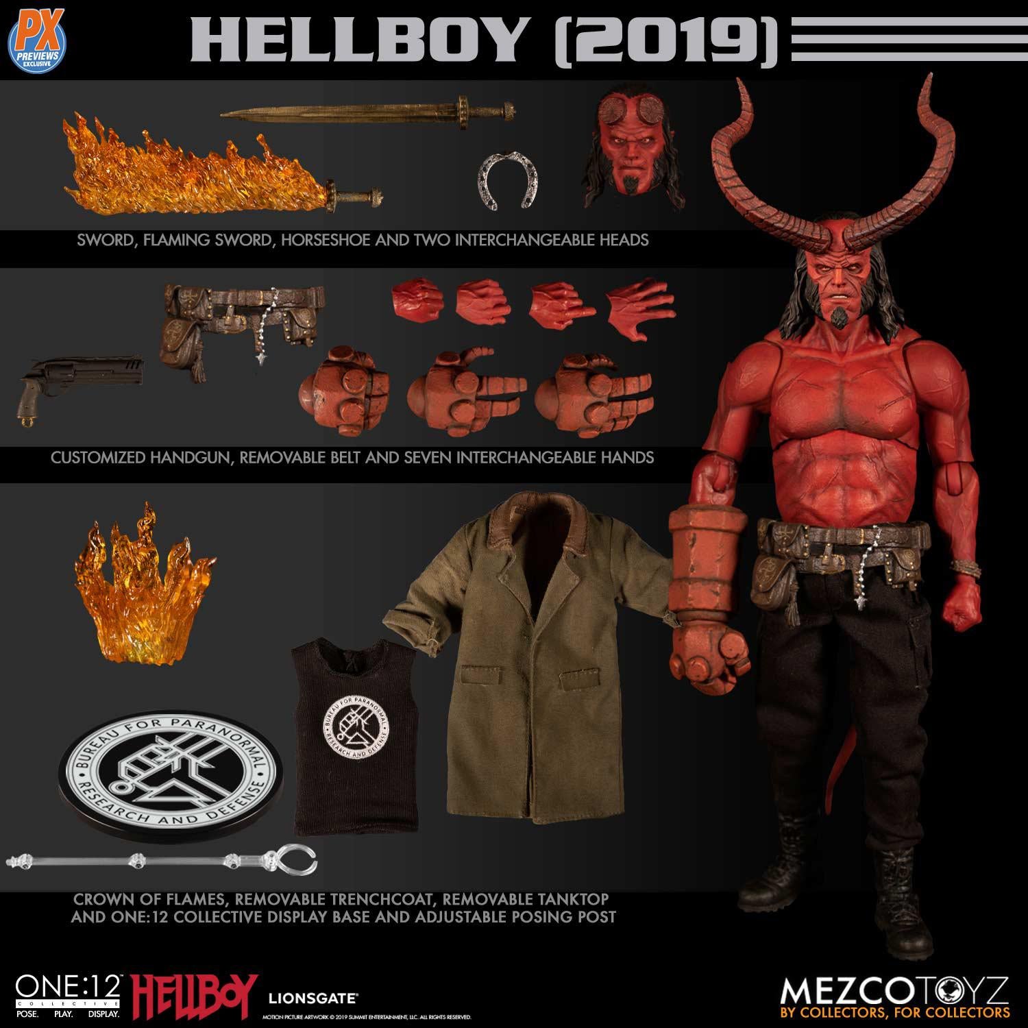 메즈코 2019 헬보이 PX 6인치 액션 피규어 토이 1/12 MEZCO Hellboy