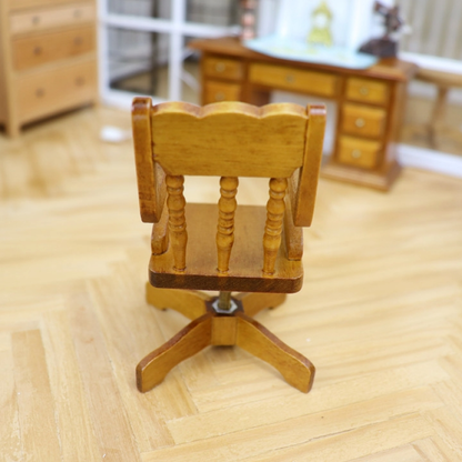 미니어처 레트로 사무 책상 의자 체어 1/12 6인치 피규어 가구 루즈