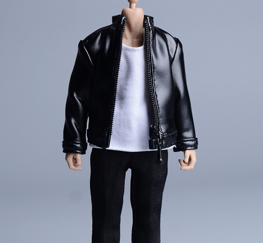 ATS 비닐 가죽자켓 점퍼 1/12 피규어 의상 루즈