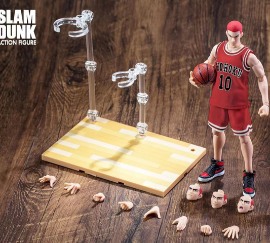 DASIN 슬램덩크 사쿠라기 하나미치 북산 레드 유니폼 빡빡이헤드 피규어