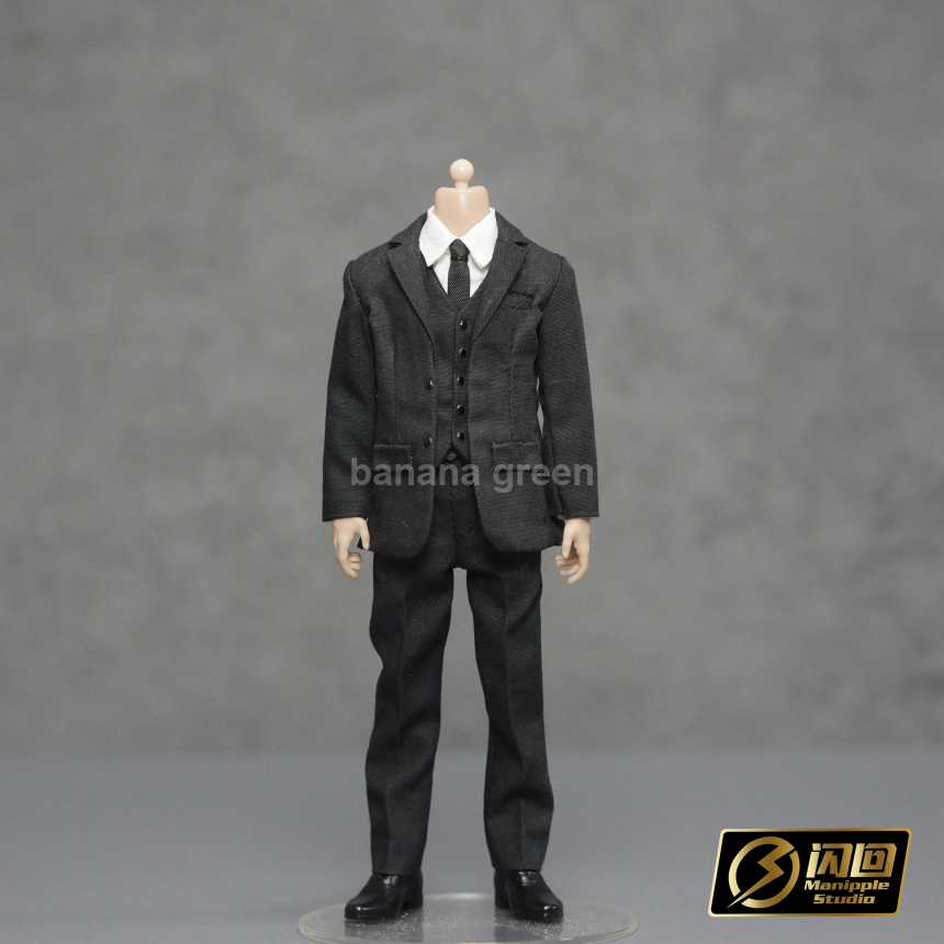 (출시) 플래시백 스튜디오 블랙 슈트 정장 세트 피규어 루즈 1/12