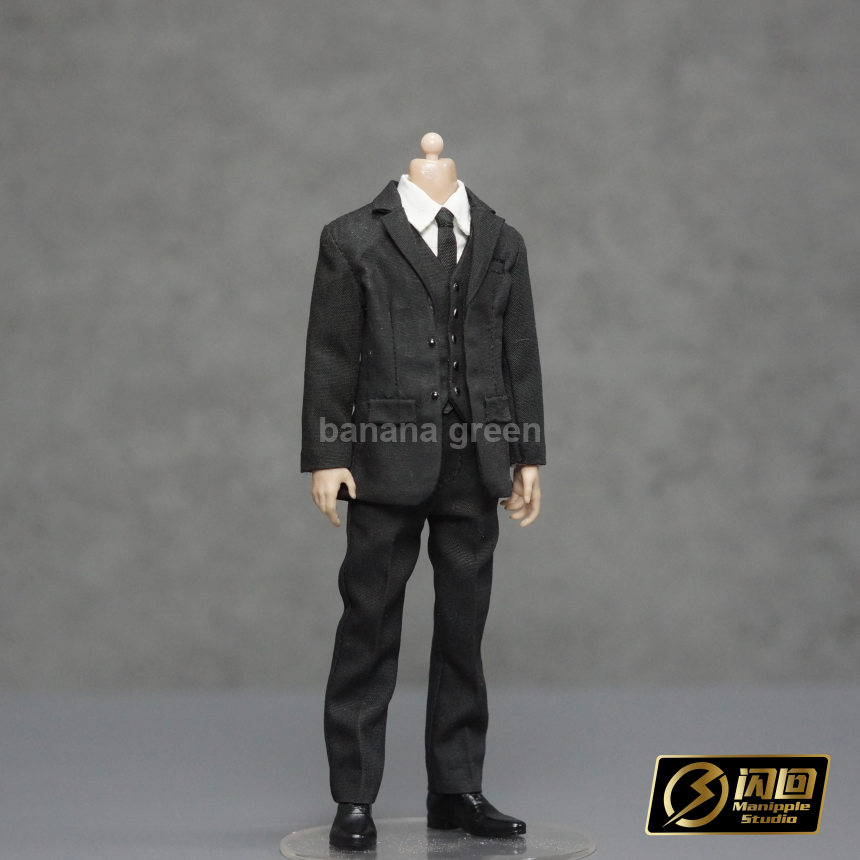 (출시) 플래시백 스튜디오 블랙 슈트 정장 세트 피규어 루즈 1/12