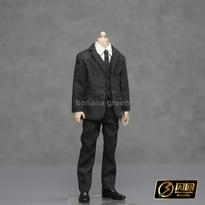 (출시) 플래시백 스튜디오 블랙 슈트 정장 세트 피규어 루즈 1/12
