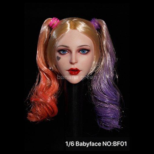 Babyface BF01 베이비페이스 수어사이드 할리퀸 여성 식모 피규어 헤드스컬프 1/6