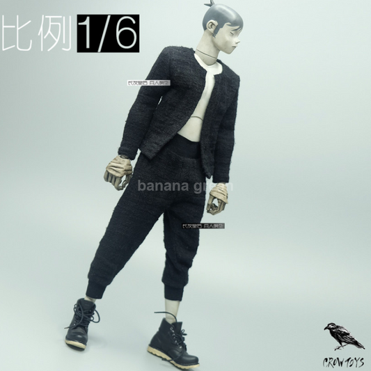 Crow Toys 크로우 DH002 1/6 남성 글리터 트위드 자켓 조거팬츠 셋업