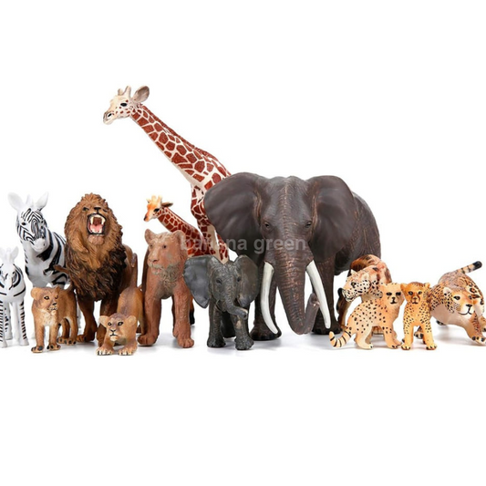 BOLZRA 사파리와 정글 현실적인 동물 피규어 장난감 14피스