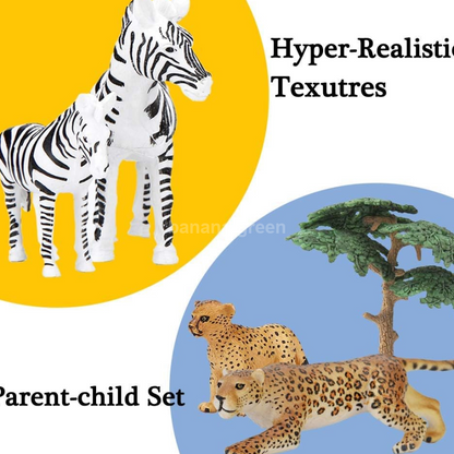 BOLZRA 사파리와 정글 현실적인 동물 피규어 장난감 14피스