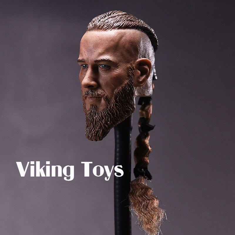 1/6 Viking Toys 남성 바이킹 턱수염 헤드 꽁지머리 피규어 커스텀 12인치 남성헤드