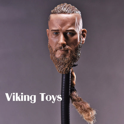 1/6 Viking Toys 남성 바이킹 턱수염 헤드 꽁지머리 피규어 커스텀 12인치 남성헤드