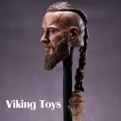 1/6 Viking Toys 남성 바이킹 턱수염 헤드 꽁지머리 피규어 커스텀 12인치 남성헤드