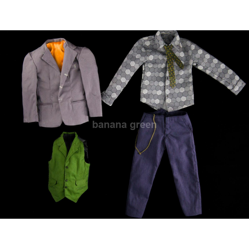 CPOP CREW CPC02 다크 나이트 조커 의상 세트 커스텀 루즈 1/6