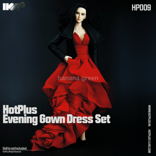 HotPlus HP009 1/6 레드 이브닝 드레스 레더자켓