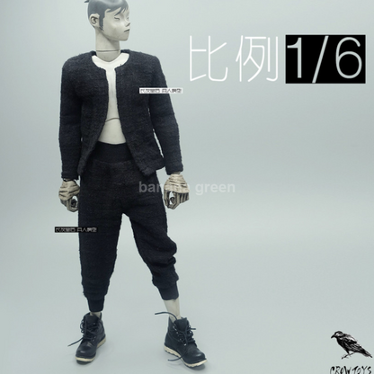 Crow Toys 크로우 DH002 1/6 남성 글리터 트위드 자켓 조거팬츠 셋업