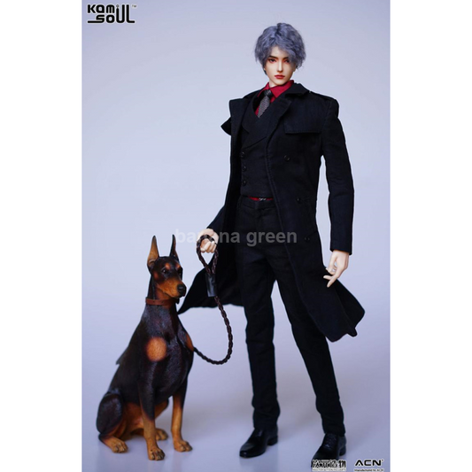 Kamisoul KSS140-DLC001 슬림 블랙 수트1/6 피규어 의상 세트