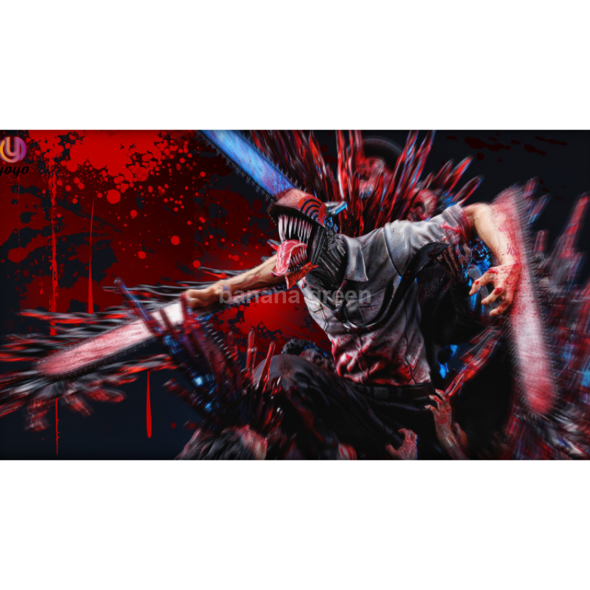 (현물)체인소맨(YoYo STUDIO) LED 체인소의 악마 덴지 한정판 레진 피규어