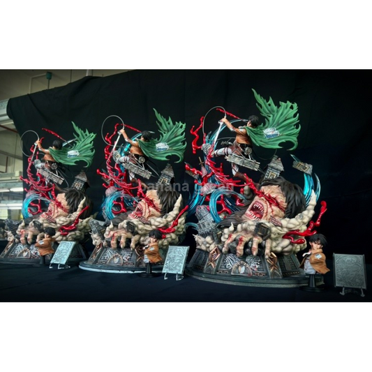 진격의거인(DT-STUDIO)-리바이 아커만 병장(병사장) VS 짐승거인 리미티드 GK 레진 피규어