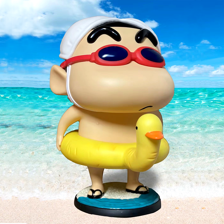 Crayon Crayon Large Figure 1:1 43cm 비치 수영복 튜브 크레용 크레용 인형 신짱