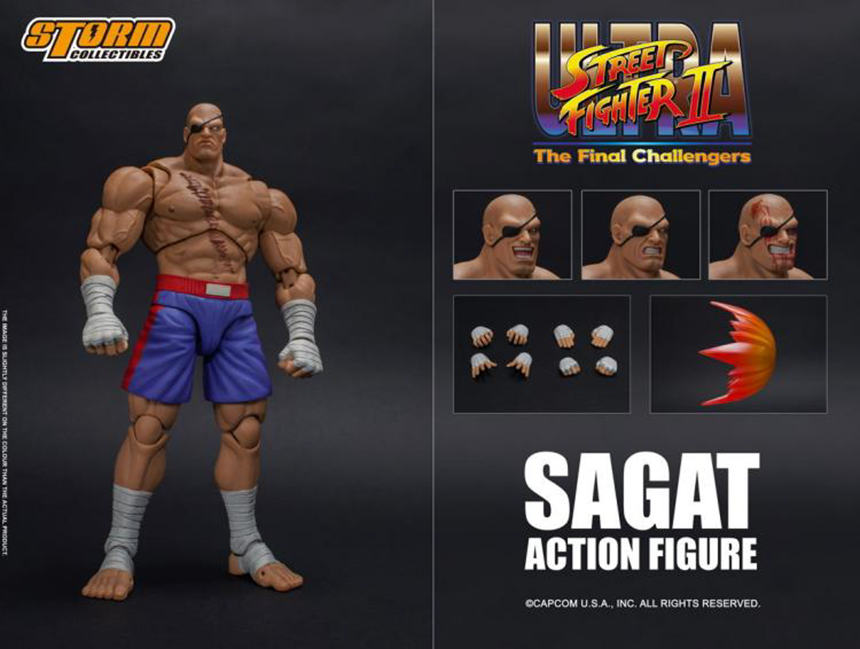 무료 배송 스트리트 파이터 Sagat 피규어 1/12 SPA 아케이드 게임 폭풍 장난감 캐릭터