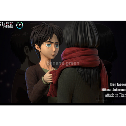 진격의거인(Era x Sure-콜라보)-LED 어린 시절 명장면 엘런 예거 미카사 아커만 GK 레진 피규어