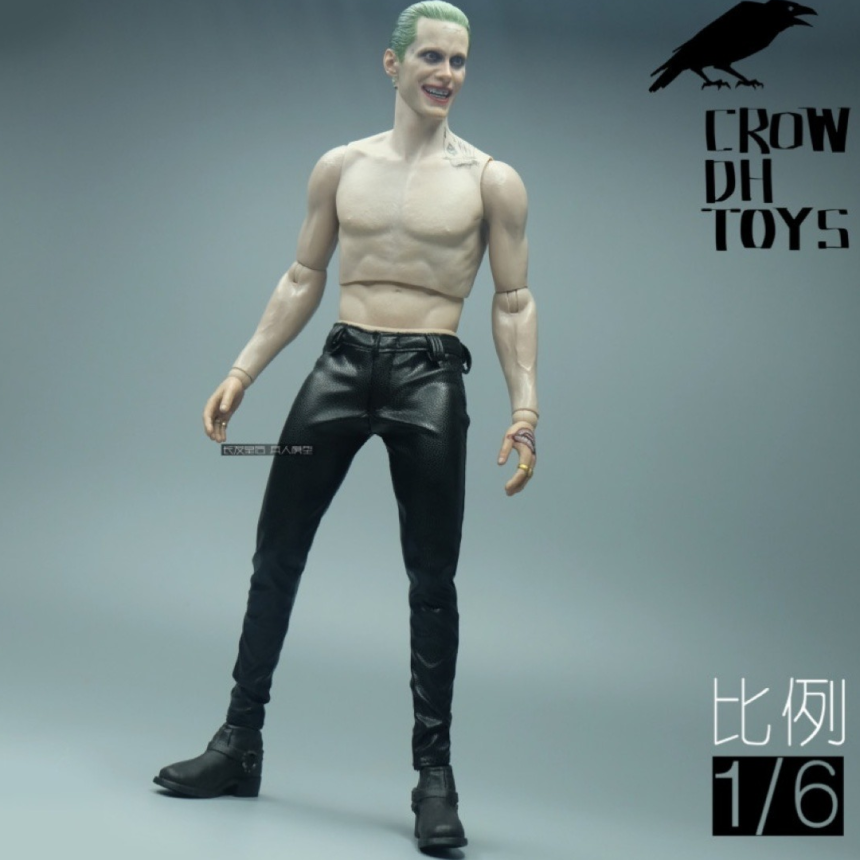 CROW DH TOYS 남성 피규어 가죽 바지 1/6
