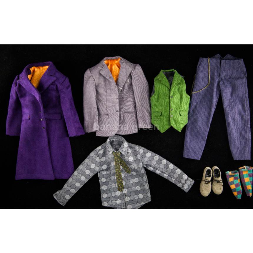 CPOP CREW CPC02 다크 나이트 조커 의상 세트 커스텀 루즈 1/6