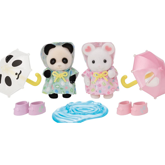 실바니안 패밀리 호이쿠엔 사이좋게 지내는 아기 세트 - 비오는 날- S-74