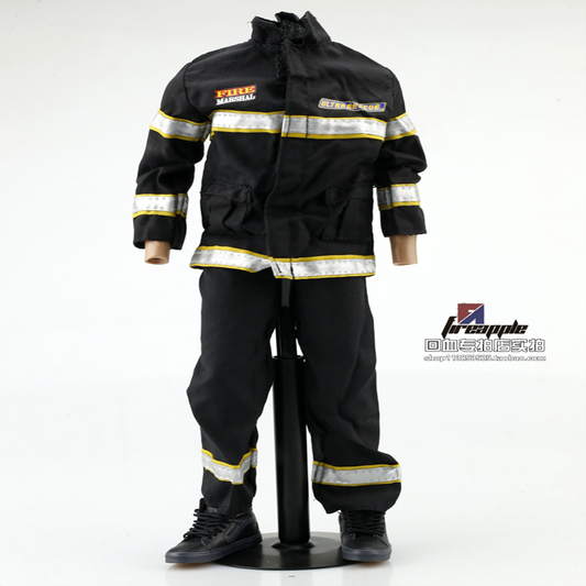 소방관 유니폼 남성 1/6 피규어 의상 세트 커스텀 루즈