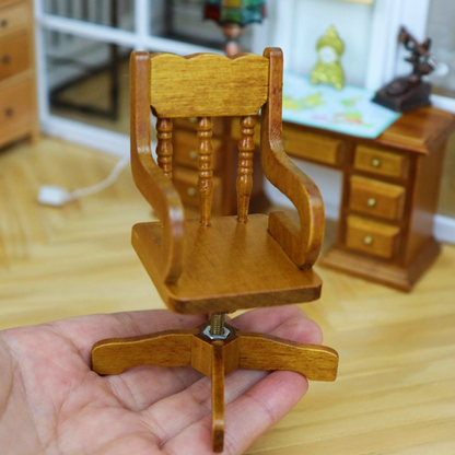 미니어처 레트로 사무 책상 의자 체어 1/12 6인치 피규어 가구 루즈