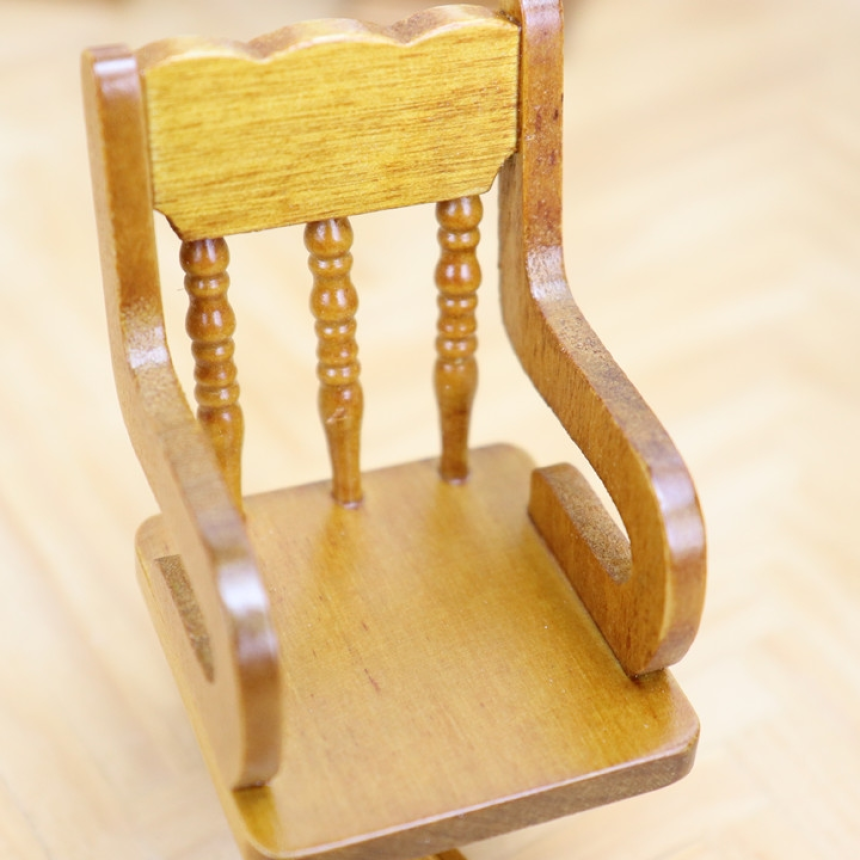 미니어처 레트로 사무 책상 의자 체어 1/12 6인치 피규어 가구 루즈