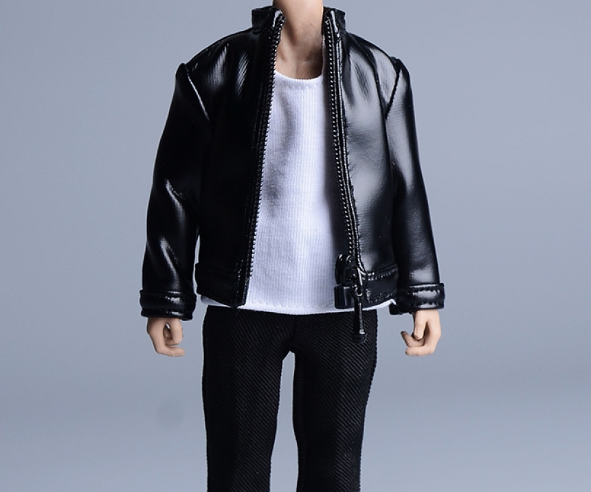 ATS 비닐 가죽자켓 점퍼 1/12 피규어 의상 루즈