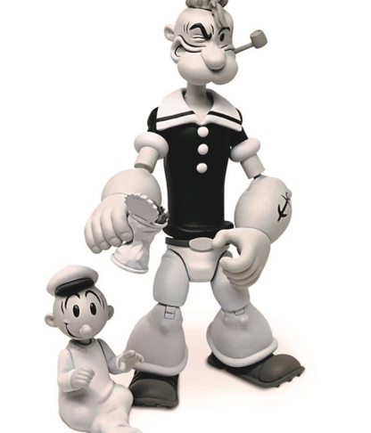 BOSS FIGHT STUDIO 클래식 뽀빠이 블랙 화이트 BBTS 레트로 피규어