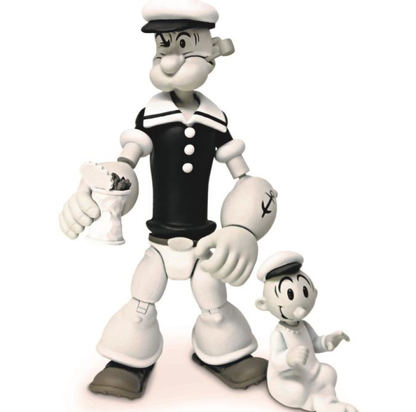 BOSS FIGHT STUDIO 클래식 뽀빠이 블랙 화이트 BBTS 레트로 피규어