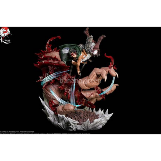 진격의거인(Kitsune(키츠네)-STUDIO)-리바이 아커만 병장 VS 짐승거인 리미티드 GK 레진 피규어