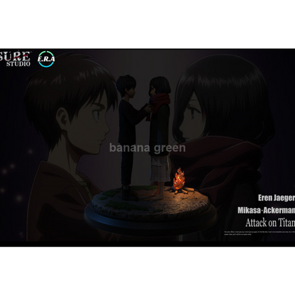 진격의거인(Era x Sure-콜라보)-LED 어린 시절 명장면 엘런 예거 미카사 아커만 GK 레진 피규어