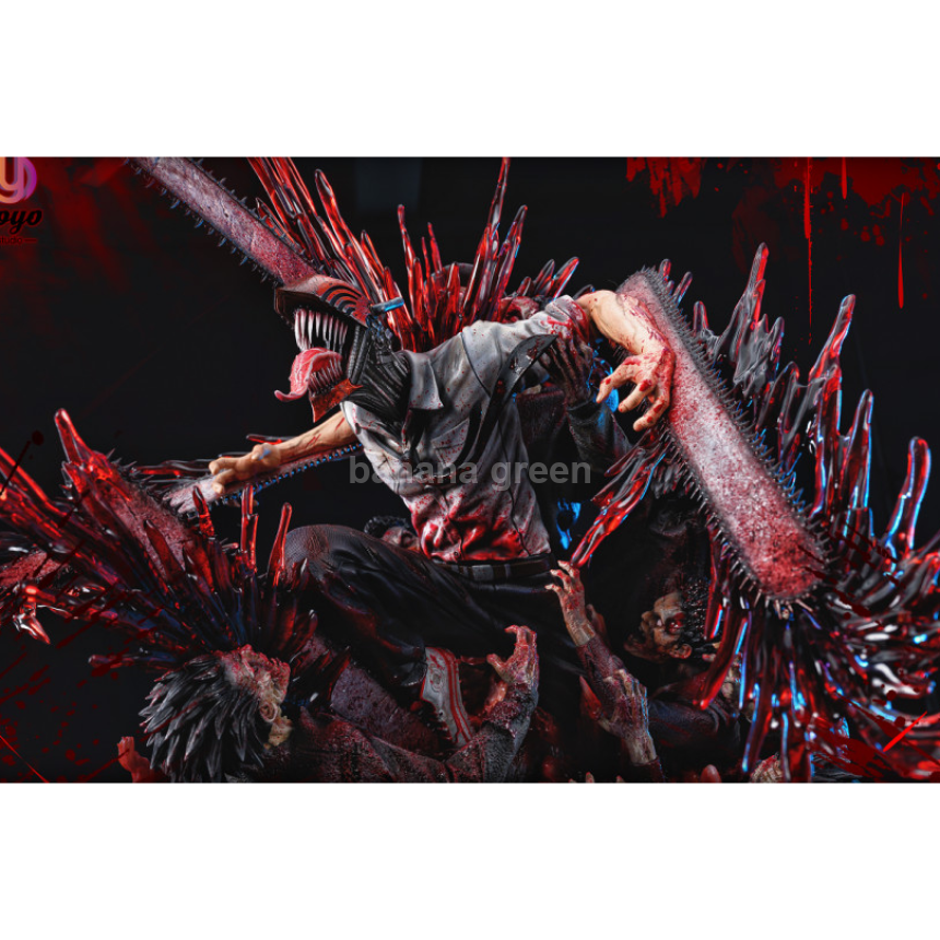 (현물)체인소맨(YoYo STUDIO) LED 체인소의 악마 덴지 한정판 레진 피규어