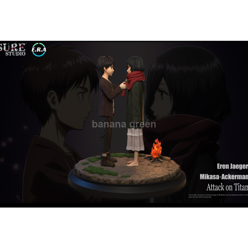 진격의거인(Era x Sure-콜라보)-LED 어린 시절 명장면 엘런 예거 미카사 아커만 GK 레진 피규어