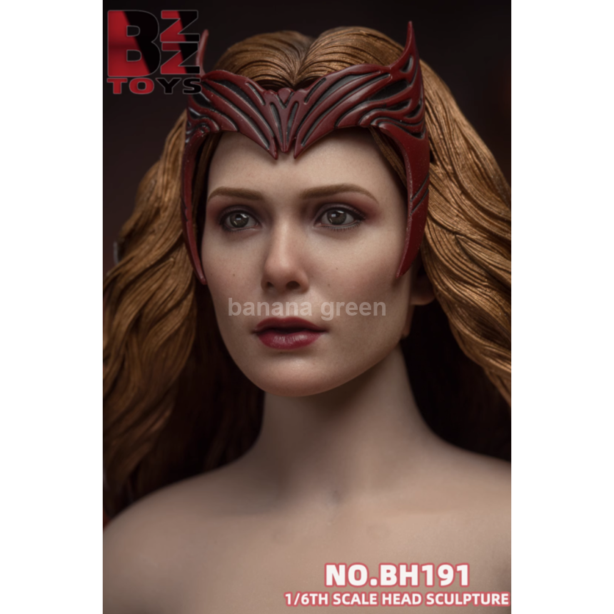 BZZ TOYS BH191 완다비전 스칼렛위치 엘리자베스 올슨 피규어 헤드 루즈 1/6